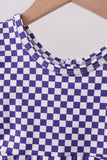 Purple checkered bow active dress