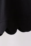 Black scalloped women shorts set