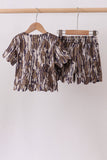 Camouflage scalloped mom & me shorts set