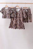 Camouflage scalloped mom & me shorts set