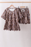 Camouflage scalloped mom & me shorts set