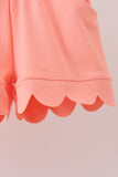 Coral Scalloped Polo Set