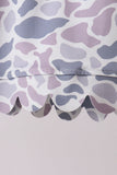 Camo Silky Scalloped Polo Set
