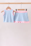 Blue Performance Scalloped Skorts Set