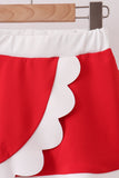 Red Performance Scalloped Skorts Set
