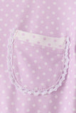 Lavender polka dot pocket ruffle pants set