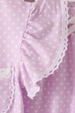 Lavender polka dot pocket ruffle pants set