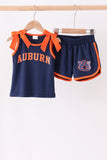 Navy Auburn active shorts set