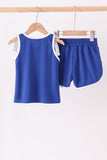 Blue Kentucky active shorts set