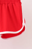 Red active shorts set