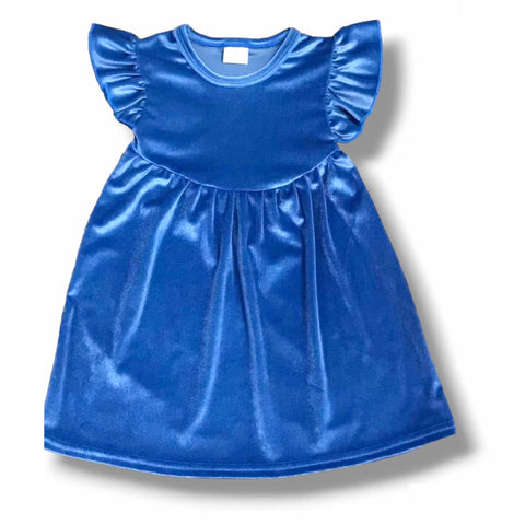 Blue Velvet Pearl Dress