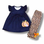 Navy Leopard Pumpkin Outfit