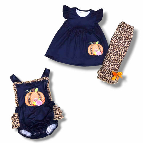 Navy Leopard Pumpkin Outfit