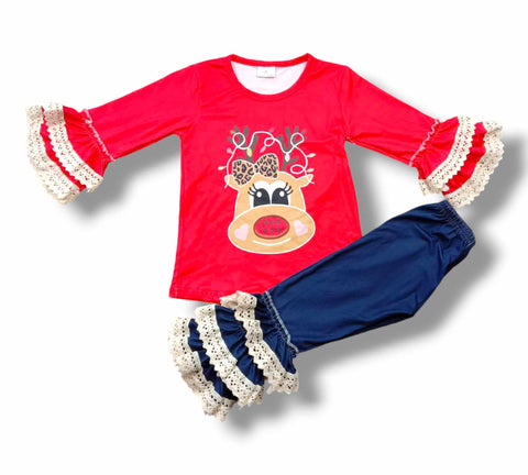 Rudolph Ruffle Pant Set *PRE ORDER*