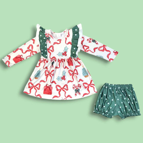 Christmas Bow Bloomer Set *PRE ORDER*