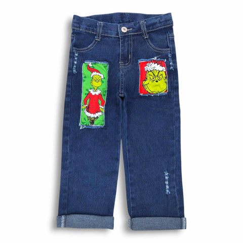 Ripped Green Guy Patch Jeans