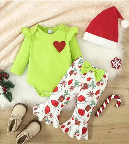 Gri-nch Heart Bodysuit Pant Set