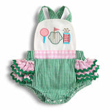 Golf Gingham Bubble Romper