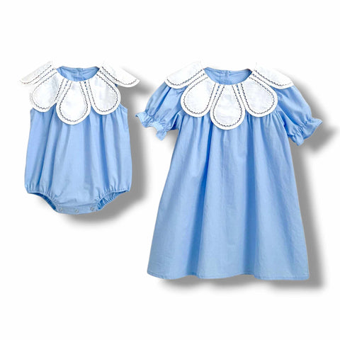 Petal Collar Cotton Outfit