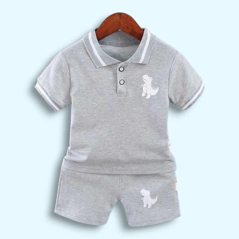 Dinosaur Gray Shorts Set
