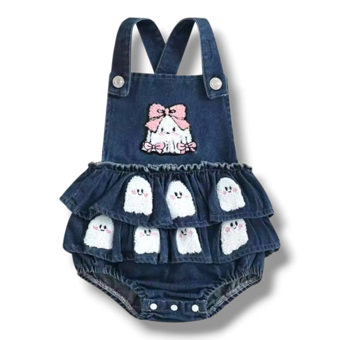 Ghosts Denim Bubble Romper
