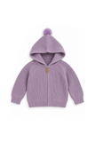 Purple zipper cardigan sweater