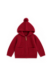 Red zipper cardigan sweater