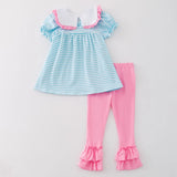 Princess Blue Striped Outfit