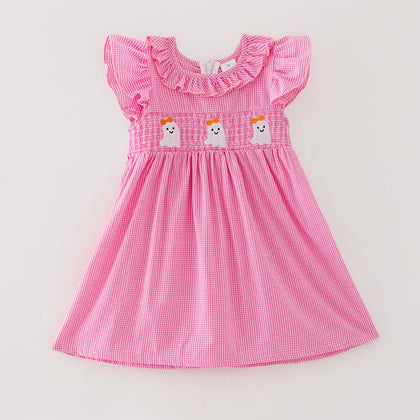 Ghost Smocked Pink Dress