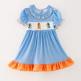 Blue Dog Embroidered Dress