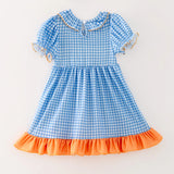 Blue Dog Embroidered Dress