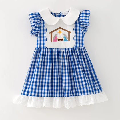 Blue Check Nativity Outfit