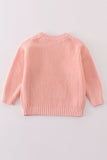 Pink floral hand-embroidery jumper sweater