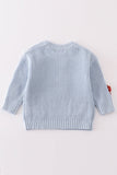 Blue floral hand-embroidery jumper sweater