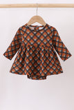 Premium brown plaid muslin bubble