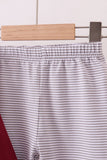 Premium Maroon Georgia bulldog bow embroidery ruffle pants set