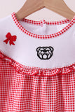 Premium Red Georgia bulldog embroidery ruffle pants set