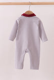 Premium Maroon Mississippi bulldog embroidery romper