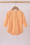 Orange Tennessee puppy bow embroidery checkered bubble
