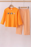 Premium Orange Tennessee football embroidery gingham pants set