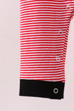 Premium Red Georgia stripe bulldog romper