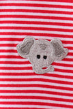 Premium Red Tennessee stripe elephant embroidery button down shirt