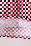 Checkered Georgia half zipper pullover top