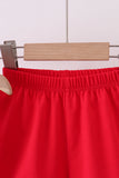 Pink baseball bow stripe ruffle shorts set