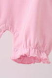 Pink ghost pumpkin embroidery romper