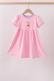 Pink ghost pumpkin embroidery dress