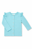 Aqua Ruffle Cardigan