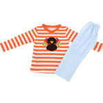 Striped Turkey Top & Blue Pant Set