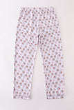 Premium pink christmas santa claus print women pajama pants