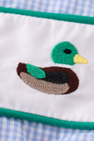 Premium Blue duck embroidery boy gingham bubble